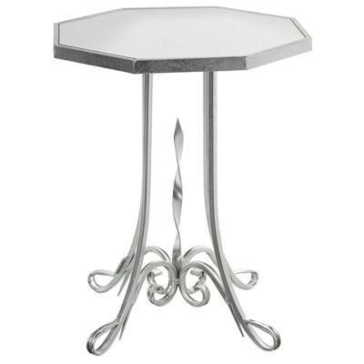 SILVER METAL AND MIRROR AUXILIARY TABLE °48X60CM LL71753