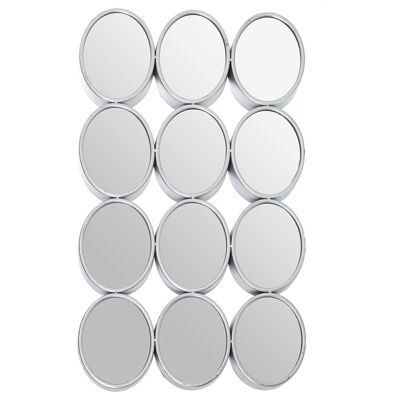 MIRROR 12 SILVER METAL OVALS 40X5X71CM, INT:12X16CM LL71757