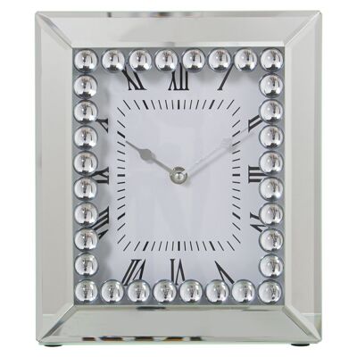 MIRROR TABLE CLOCK WITH DIAMONDS, BATTERY: 1XAA NOT INCLUDED 22X6X26CM, DIAL:16X20CM LL71764