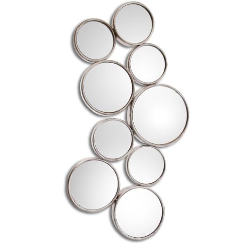 ESPEJO CIRCULO METAL PLATEADO _46,5X4X91CM, HIERRO LL72071