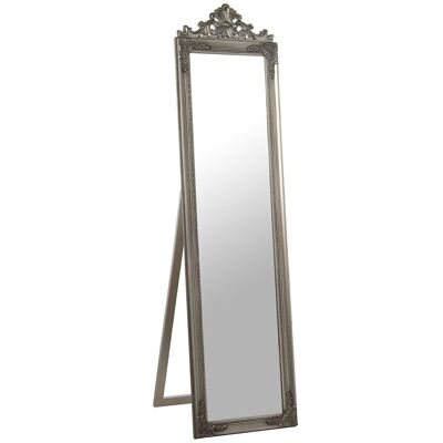 SILVER STANDING MIRROR IN EUCALYPTUS WOOD 45X2.5X170CM, INT:33X143CM LL72488