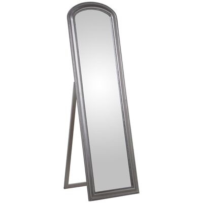 SPECCHIO DA PARETE ARGENTO IN LEGNO EUCALIPTO 50X2.5X170CM, INT:36.5X157CM LL72506