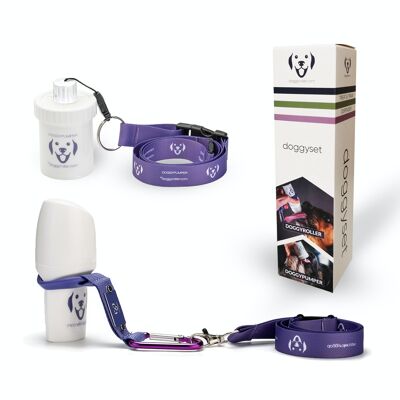 Doggy set violeta - dispensador de comida y dispensador de recompensas para mascotas