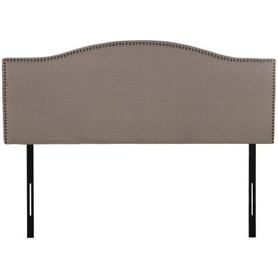 TÊTE DE LIT REMBOURRÉE POLYESTER BEIGE, PIEDS MÉTAL NOIR 160X7X122/132CM, SUP:160X61CM LL73003