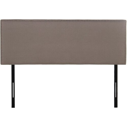 CABECERO DE CAMA TAPIZADO BEIGE POLIÉSTER, PATAS METAL NEGR 160X7X117/127CM, SUP:160X57CM LL73004