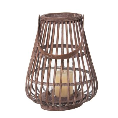 WICKER CANDLE HOLDER LANTERN WITH HANDLE _°21X27CM LL76176
