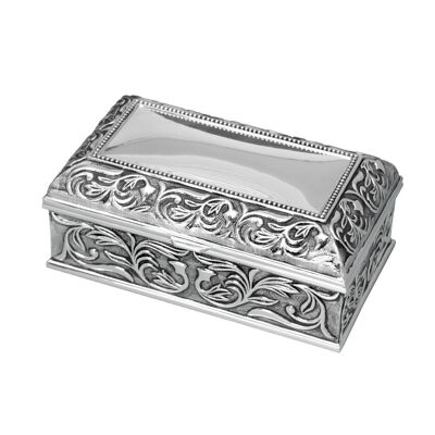 SILVER METAL JEWELRY BOX 18X10X8 CM LL76496