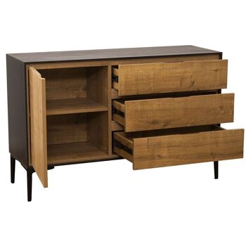 BUFFET AVEC 3 TIROIRS+PORTE BOIS DM, PIEDS MÉTAL NOIR 116X40X75CM, HAUT.PIEDS:18CM LL80003 4