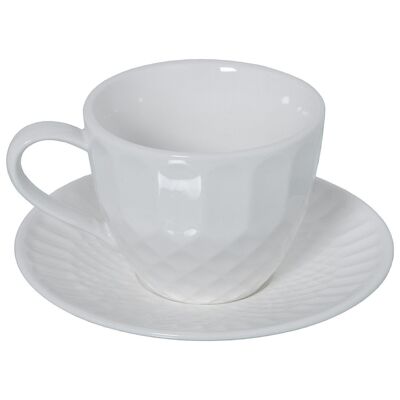 SET OF 6 TEA CUPS WITH PORCELAIN PLATE WITH GIFT BOX _MUG:10.5X8.2X6.5CM 200CC LL80547