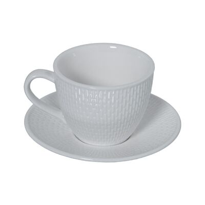 SET OF 6 COFFEE CUPS WITH WHITE PORCELAIN PLATE WITH GIFT BOX _MUG: 9X6.5X5CM 90CC LL80554