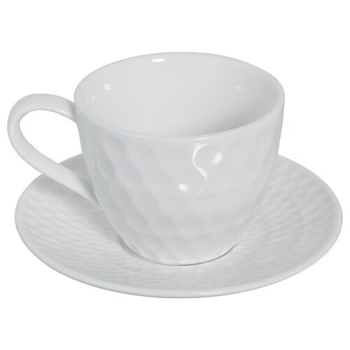 SET 6 TAZAS TÉ C/PLATO PORCELANA C/CAJA REGALO TAZA:10,5X8X6,5CM 200CC LL80555