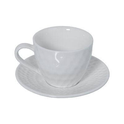 SET OF 6 COFFEE CUPS WITH WHITE PORCELAIN PLATE WITH GIFT BOX MUG: 9X6.5X5CM 90CC LL80556