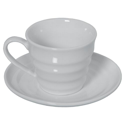 SET 6 TAZAS TÉ C/PLATO PORCELANA C/CAJA REGALO _TAZA:200CC LL80559