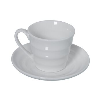 ENSEMBLE DE 6 TASSES À CAFÉ AVEC ASSIETTE EN PORCELAINE BLANCHE AVEC BOÎTE CADEAU _TASSE:90CC LL80560