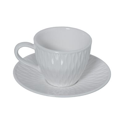 SET OF 6 COFFEE CUPS WITH WHITE PORCELAIN PLATE WITH GIFT BOX _MUG: 9X6.5X5CM 90CC LL80568