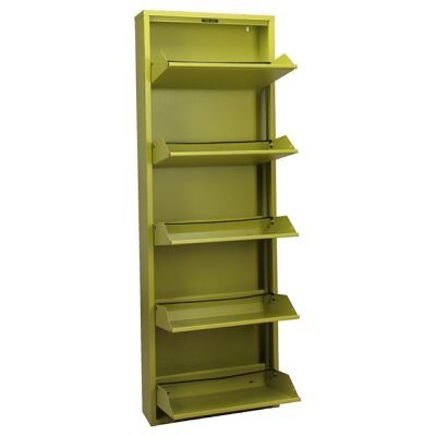 METAL SHOE RACK WITH 5 DRAWERS ROUGH GREEN _50X15X170CM LL82248