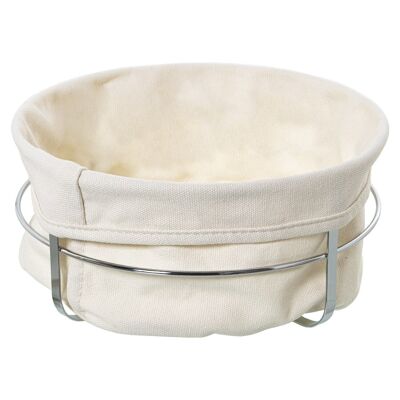 BREAD BASKET WITH METAL CHROME FABRIC:95% COTTON+5% POLYESTER °22X11CM LL82811
