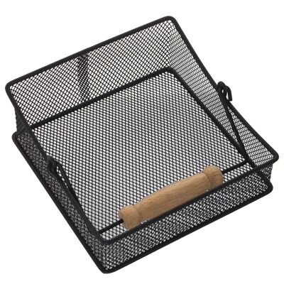 BLACK GRID METAL NAPKIN HOLDER WITH HANDLE 18X18X8/13CM LL82835