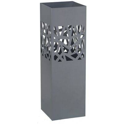 SQUARE SILVER METAL UMBRELLA STAND 15.5X15.5X49CM LL83346