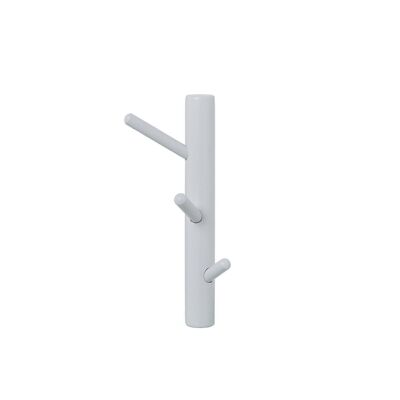 WOODEN WALL COAT RACK WITH 3 HOOKS WHITE 13X9X30CM, RUBBER WOOD LL83400