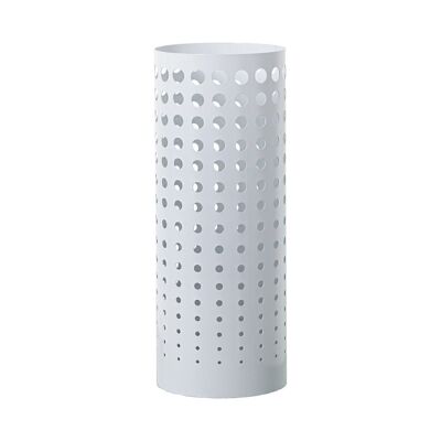 WHITE ROUND METAL UMBRELLA STAND - CIRCLES - °19X49CM LL83406