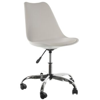 CHAISE PIVOTANTE AVEC ROUES PP/PU BLANCHES, ALT.RÉGLABLE 48X59X80/88CM, HAUT.ASNTO:43/51 LL83792