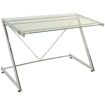 TABLE DE BUREAU MÉTAL/VERRE8MM _124X60X76CM LL83871 1