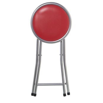 TABOURET PLIANT EN MÉTAL ROUGE AVEC SERRURE DE SÉCURITÉ °30X45CM, ASSISE REMBOURRÉE EN PVC LL84132 2