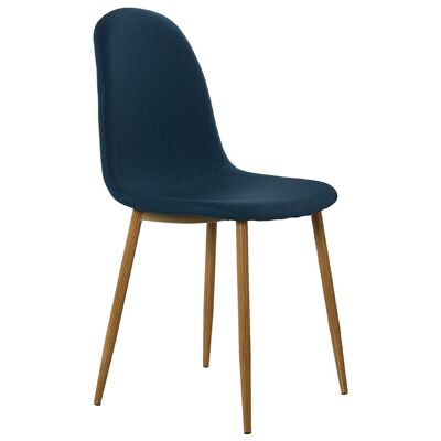 SILLA TAPIZADO AZUL PATAS METAL IMITACION MADERA _44X52X87CM, ALT.ASIENTO:49CM LL84146