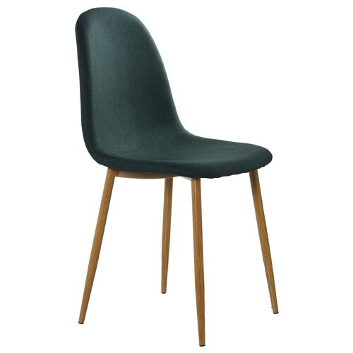 SILLA TAPIZADO VERDE PATAS METAL IMITACION MADERA _44X52X87CM, ALT.ASIENTO:49CM LL84147