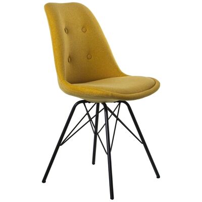 MUSTARD FABRIC CHAIR BLACK METAL LEGS, POLYESTER FABRIC 48X55X85CM, HIGH.SEAT:50CM LL84152