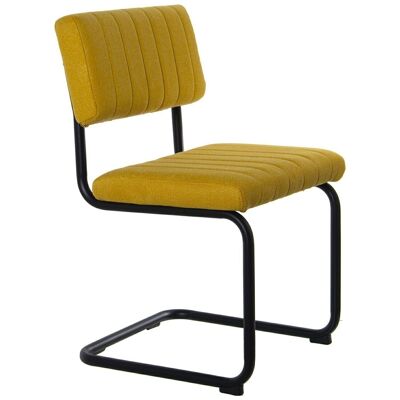 SILLA TELA MOSTAZA PATAS METALNEGRAS 50X48X82CM, ALT.ASIENTO:48CM LL84157