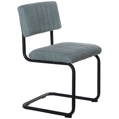 SILLA TELA AZUL CLARO PATAS METAL NEGRAS 50X48X82CM, ALT.ASIENTO:48CM LL84158