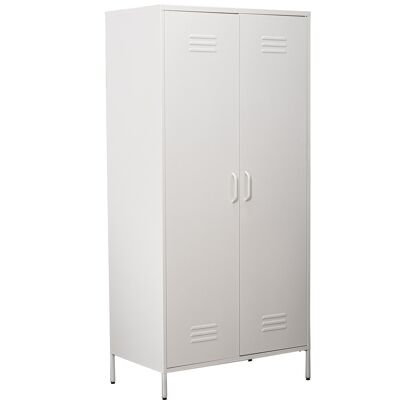 METAL CABINET 2 DOORS WHITE 85X50X180CM, HIGH. LEGS 15CM LL84281