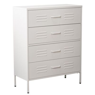 METAL CHEST OFFER WITH 4 WHITE DRAWERS 80X35X102CM, HIGH.LEGS: 15.5CM LL84294
