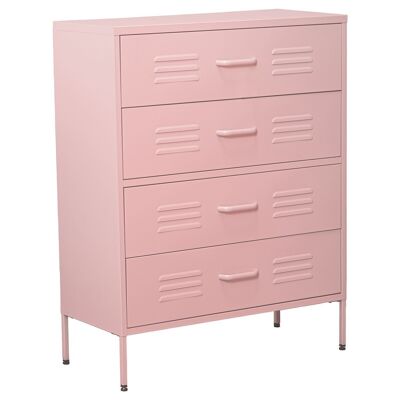 METAL CHEST OFFER WITH 4 PINK DRAWERS 80X35X102CM, HIGH.LEGS: 15.5CM LL84295
