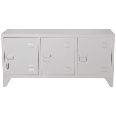 METAL TV CABINET WITH 3 DOORS WHITE+91168 120X40X58CM, HIGH.LEGS: 10.5CM LL84297