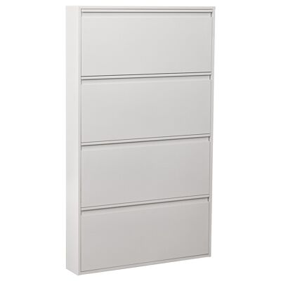 METAL SHOE RACK 4 DRAWERS WHITE _80X15X136CM LL84306