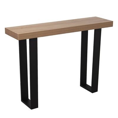 MESA ENTRADA MADERA PATAS METAL+84607,TABLER:DM+MELAMINA+PV 110X30X80CM LL84606