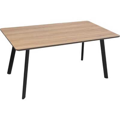 TAVOLO DA PRANZO LEGNO GAMBE IN METALLO+84611, TAVOLO:DM+MELAMINA+PV 160X90X76CM LL84610