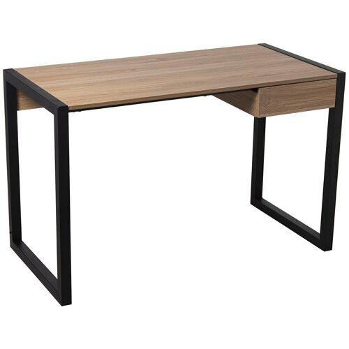 MESA ESCRITORIO MADERA PATASMETAL+84613,TOP:DM+MELAMINA+PV 120X60X76CM LL84612