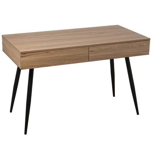 MESA ESCRITORIO MADERA PATAS METAL+84615,TOP:DM+MELAMINA+PVC _120X60X76CM ALT.PATAS: 60CM LL84614