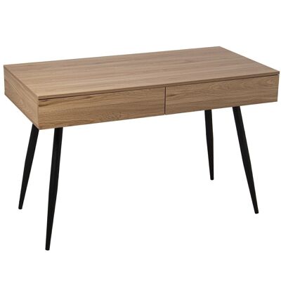 TABLE DE BUREAU EN BOIS PIEDS MÉTAL + 84615, PLATEAU: DM + MÉLAMINE + PVC _120X60X76CM HAUT.PIEDS : 60CM LL84614