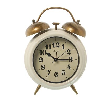 TABLE CLOCK WITH WHITE ALARM, CONTINUOUS SECOND HAND 14X7X21CM, BATTERY: 1XAA NOT INCLUDED LL85861
