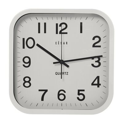 RELOJ PARED ALUMINIO BLANCO 30X30CM-MVTO.SEGUNDERO CONTÍNUO 30X30X4,5CM-PILA:1XAA(NO INCL LL86065