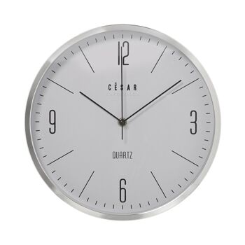 HORLOGE MURALE ALUMINIUM 30CM-DEUXIÈME MOUVEMENT CONTINU °30X4.5CM-BATTERIE:1XAA (NON INCLUSE LL86112