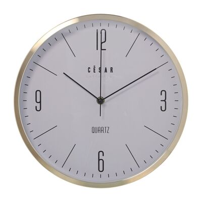 GOLD ALUMINUM WALL CLOCK 30CM-MVTO.CONTINUOUS SECOND °30X4.5CM-BATTERY:1XAA (NOT INCLUDED LL86113