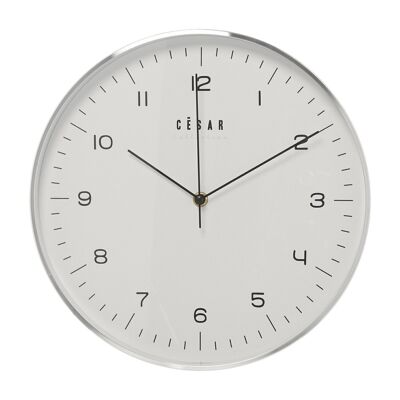SILVER ALUMINUM WALL CLOCK31CM-MVTO.CONTINUOUS SECOND °31X4CM-BATTERY:1XAA (NOT INCLUDED LL86115