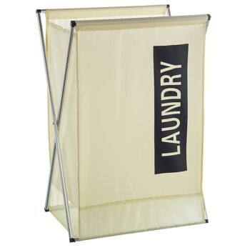 PORTE-VÊTEMENTS ALUMINIUM/POLYESTER BLANC/NOIR 45X32X71CM, ALUN.50%+POLI.50% LL86999