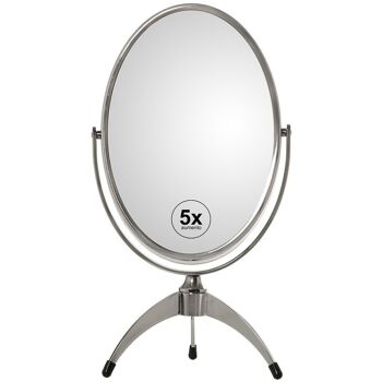 5 MIROIR GROSSISSANT MÉTAL CHROME SALLE DE BAINS _14X12X25CM LL87078